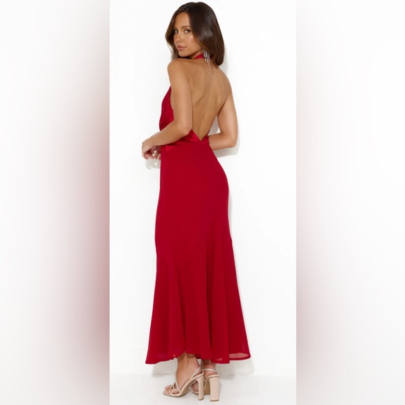Hello Molly Allowing Luxury Halter Maxi Red Dress - Picture 2 of 3